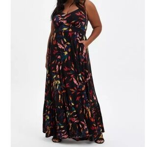 Torrid Maxi Super Soft Tiered Floral Dress- Size 1